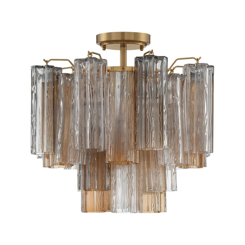 Crystorama - ADD-300-AG-AU_CEILING - Four Light Semi Flush Mount - Addis - Aged Brass