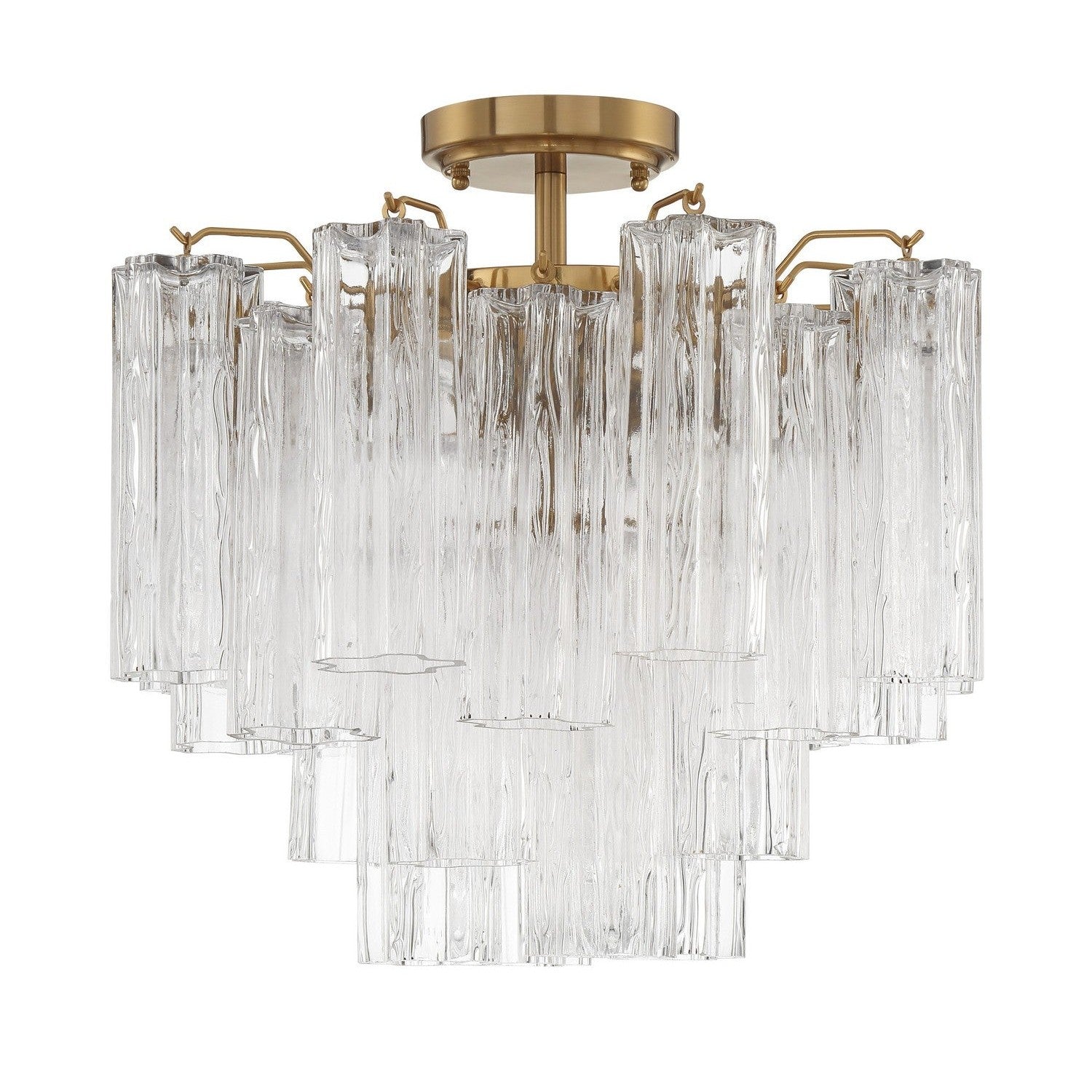 Crystorama - ADD-300-AG-CL_CEILING - Four Light Semi Flush Mount - Addis - Aged Brass