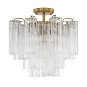 Crystorama - ADD-300-AG-CL_CEILING - Four Light Semi Flush Mount - Addis - Aged Brass