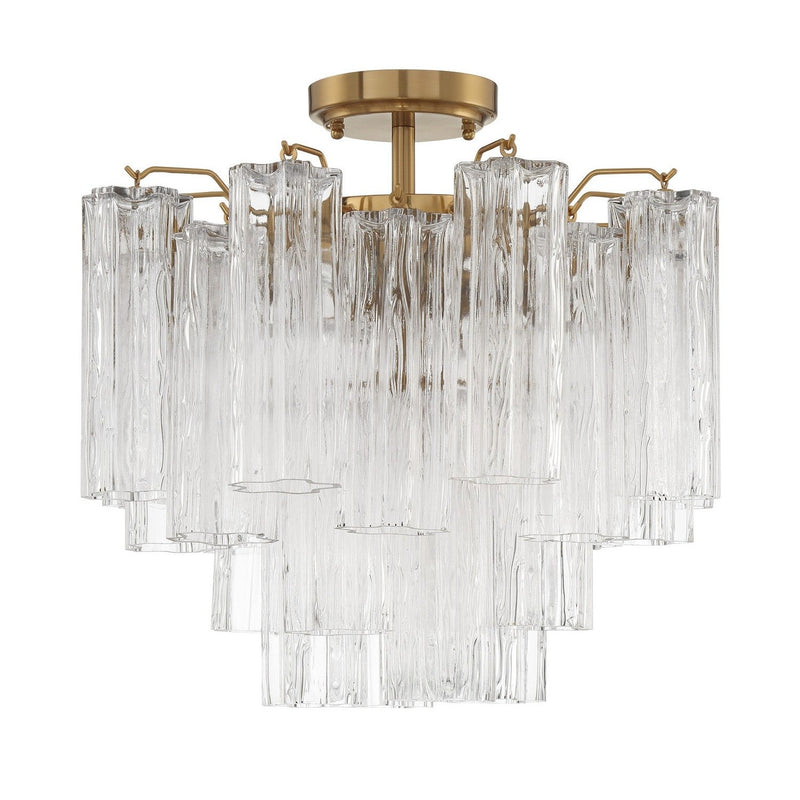Crystorama - ADD-300-AG-CL_CEILING - Four Light Semi Flush Mount - Addis - Aged Brass