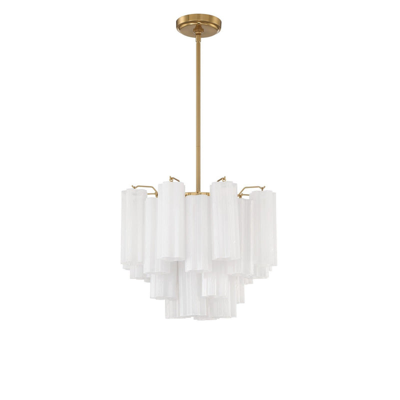 Crystorama - ADD-300-AG-WH - Four Light Chandelier - Addis - Aged Brass