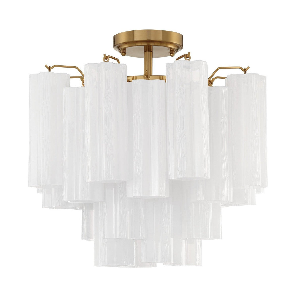 Crystorama - ADD-300-AG-WH_CEILING - Four Light Semi Flush Mount - Addis - Aged Brass