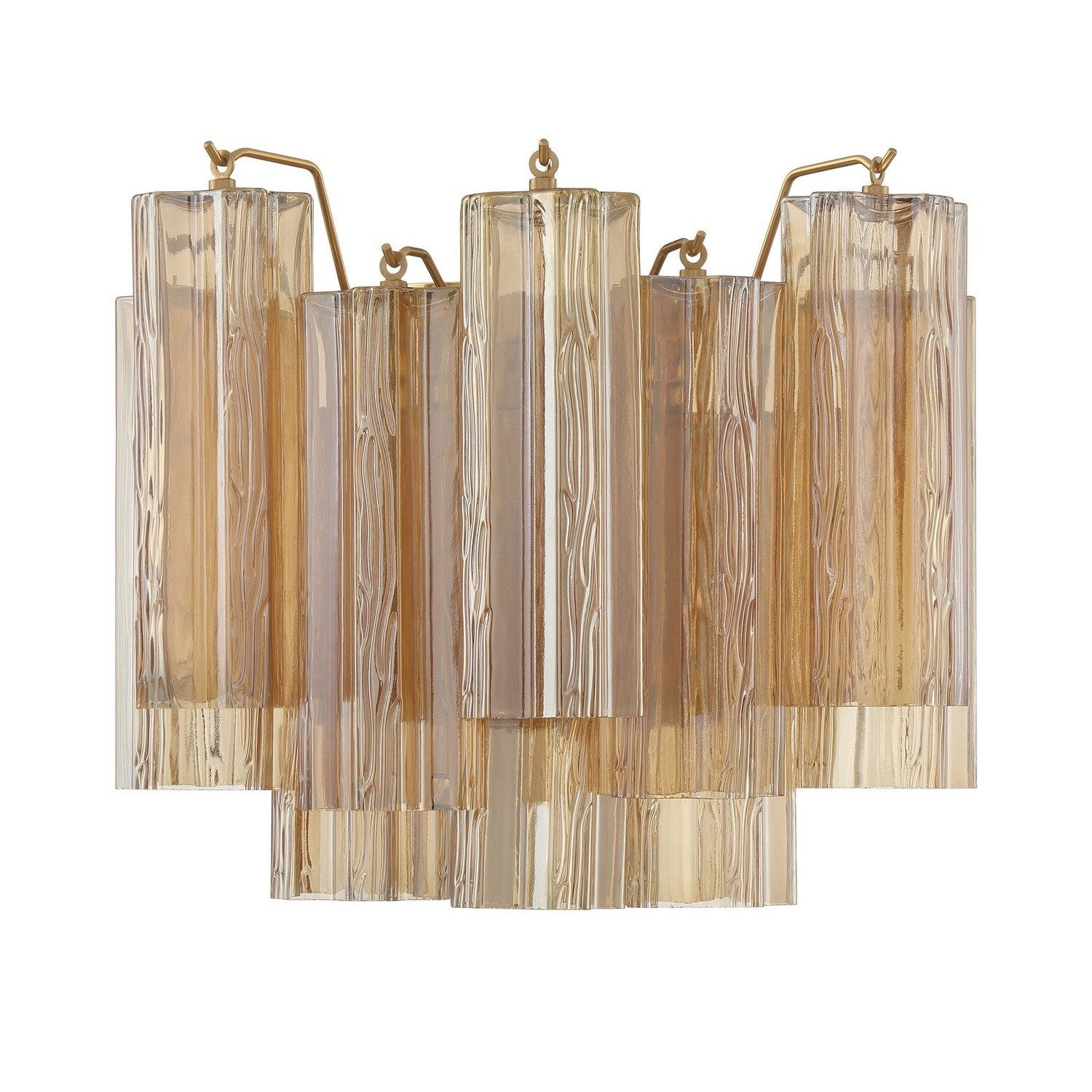 Crystorama - ADD-302-AG-AM - Two Light Wall Sconce - Addis - Aged Brass