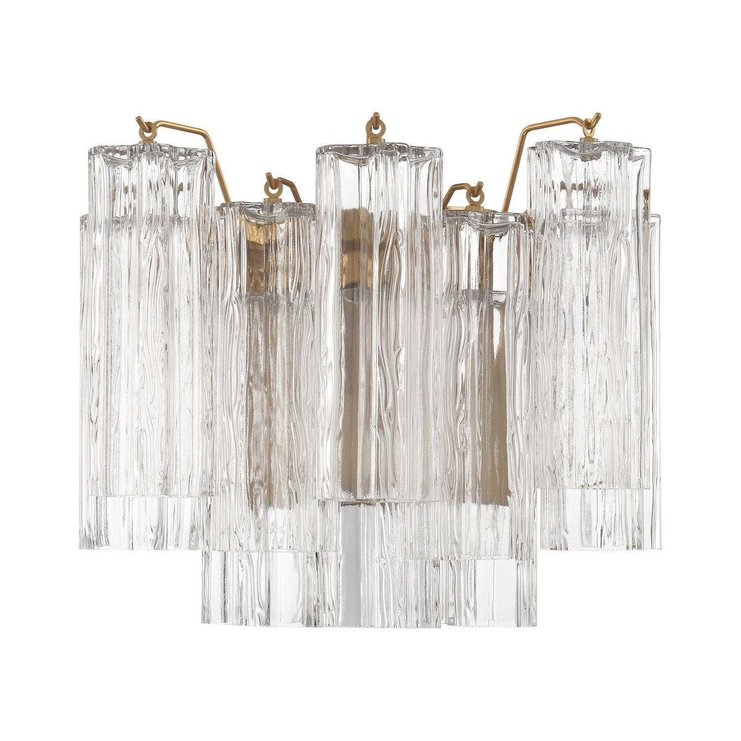 Crystorama - ADD-302-AG-CL - Two Light Wall Sconce - Addis - Aged Brass