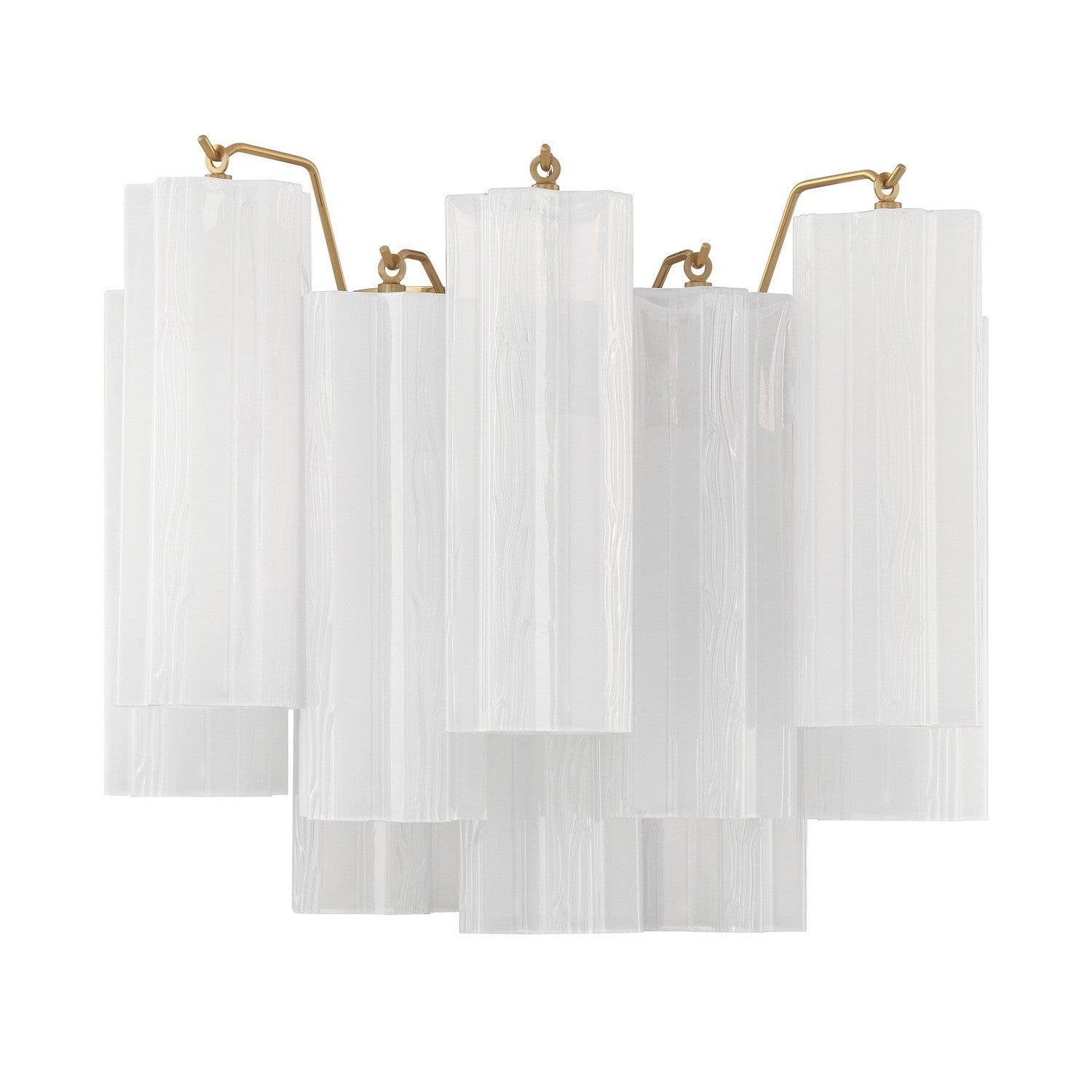 Crystorama - ADD-302-AG-WH - Two Light Wall Sconce - Addis - Aged Brass