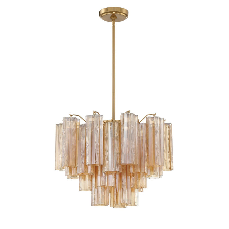 Crystorama - ADD-306-AG-AM - Six Light Chandelier - Addis - Aged Brass
