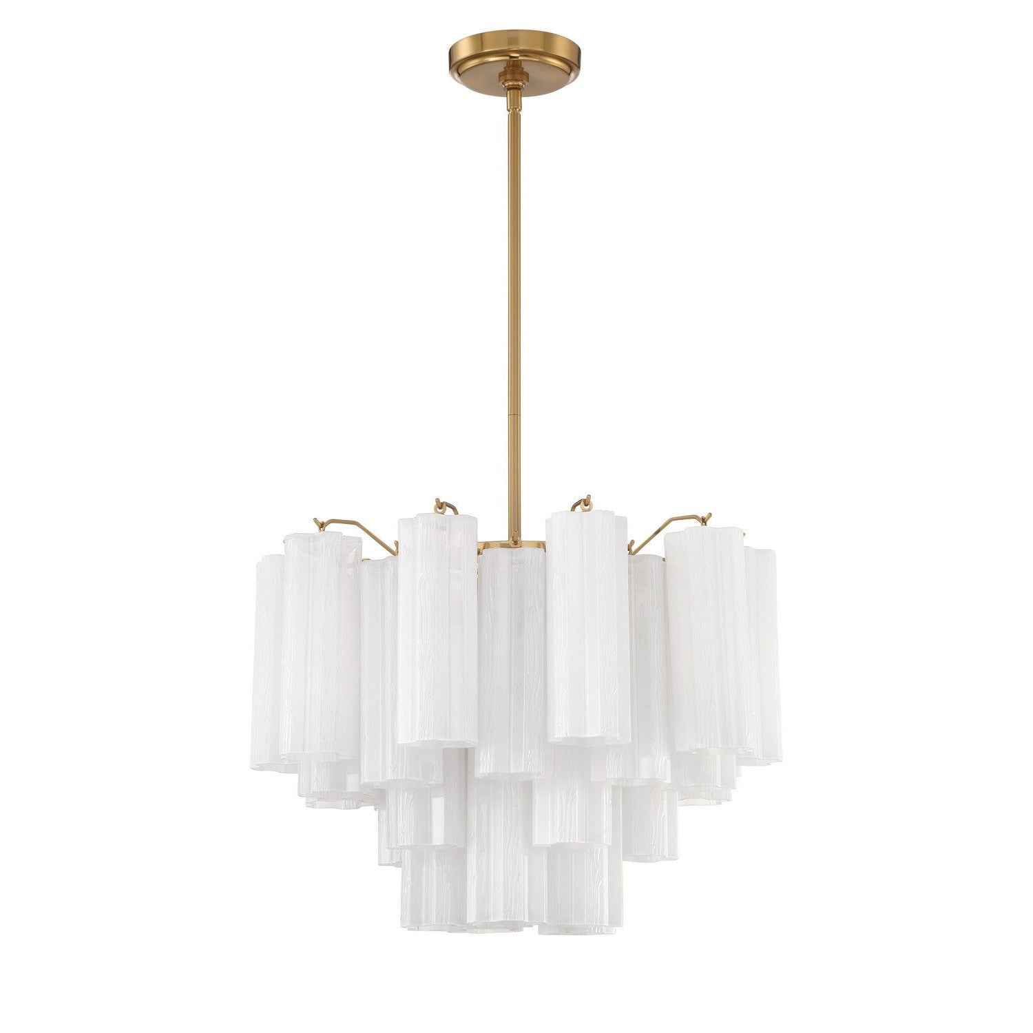 Crystorama - ADD-306-AG-WH - Six Light Chandelier - Addis - Aged Brass