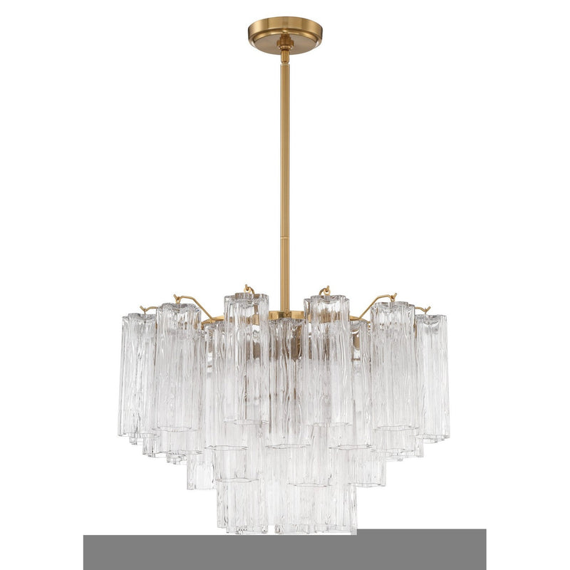 Crystorama - ADD-308-AG-CL - Nine Light Chandelier - Addis - Aged Brass