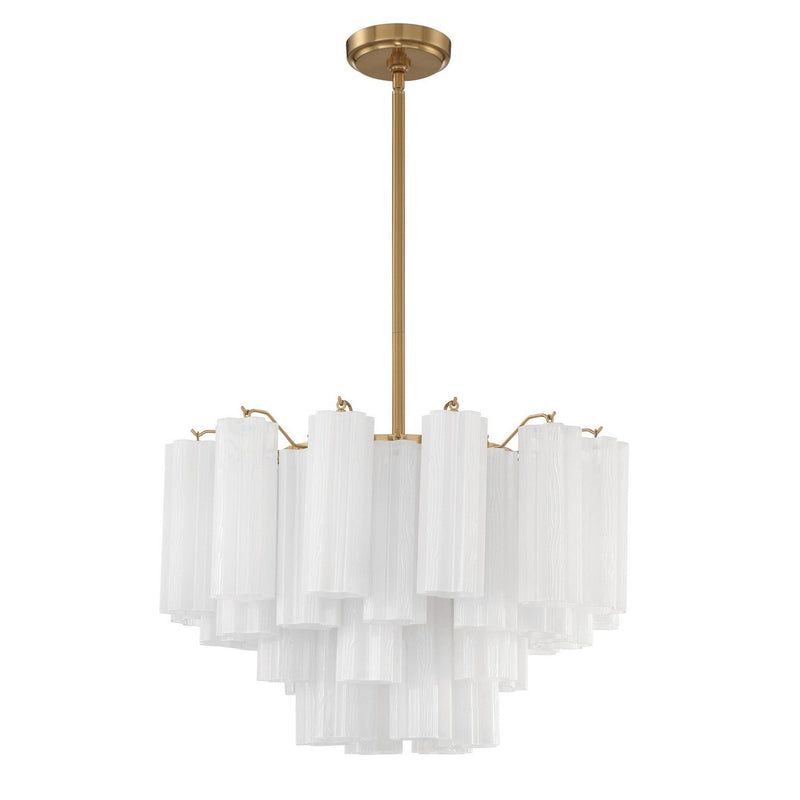 Crystorama - ADD-308-AG-WH - Nine Light Chandelier - Addis - Aged Brass