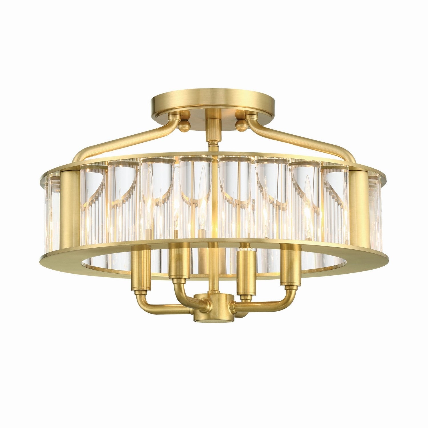 Crystorama - FAR-6000-AG - Four Light Semi Flush Mount - Farris - Aged Brass