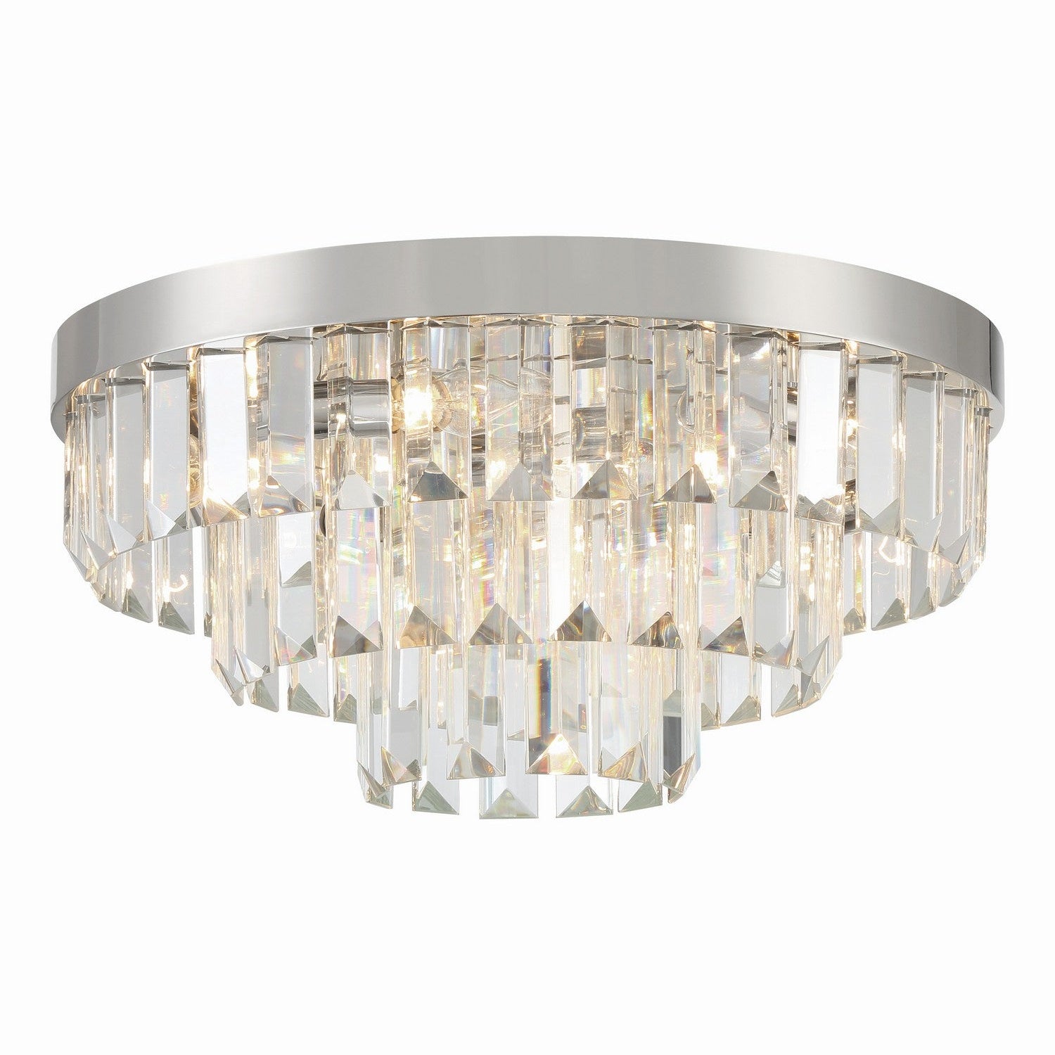 Crystorama - HAY-1403-PN - Eight Light Flush Mount - Hayes - Polished Nickel