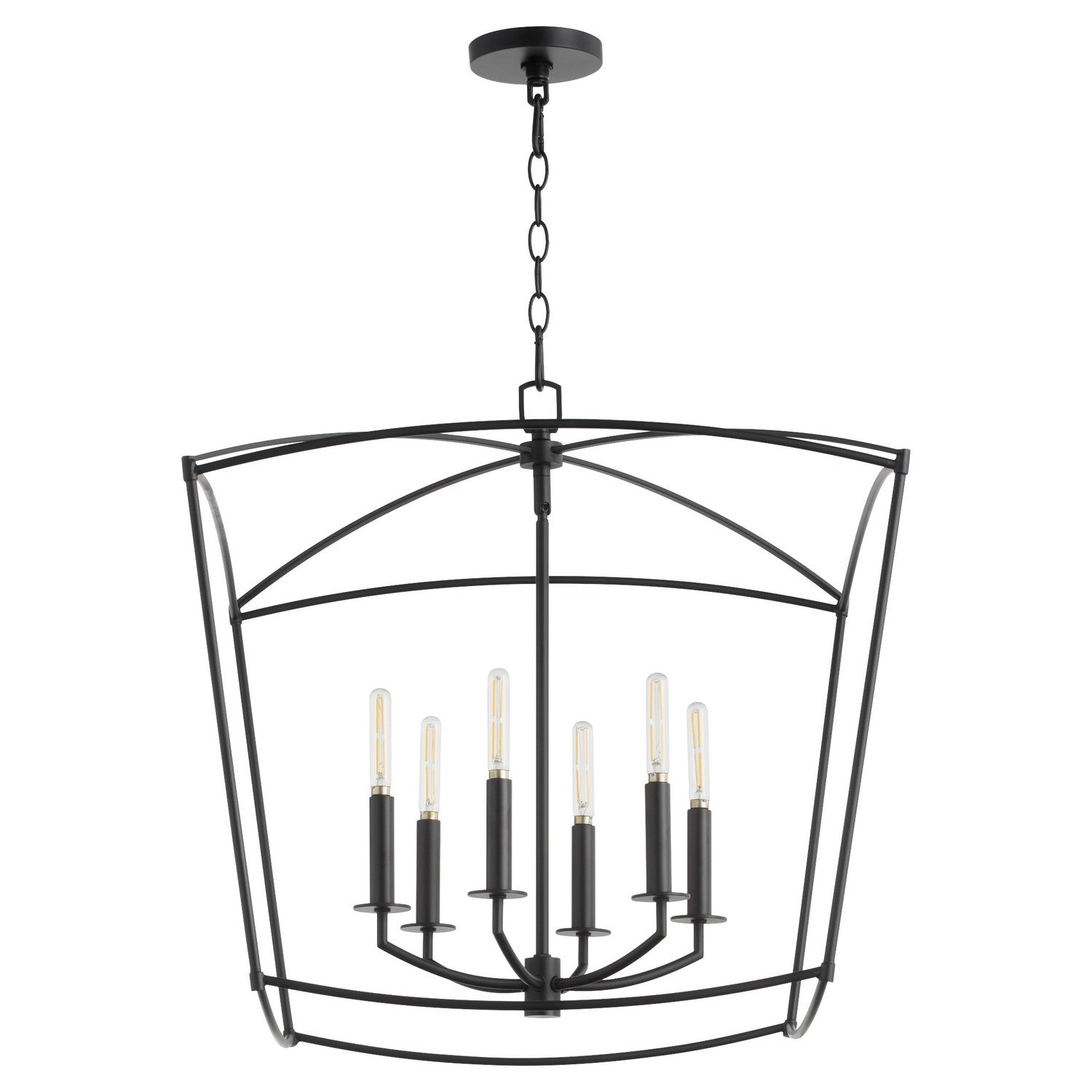Quorum - 6412-6-59 - Six Light Pendant - Mantle - Matte Black