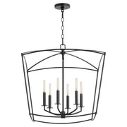 Quorum - 6412-6-59 - Six Light Pendant - Mantle - Matte Black
