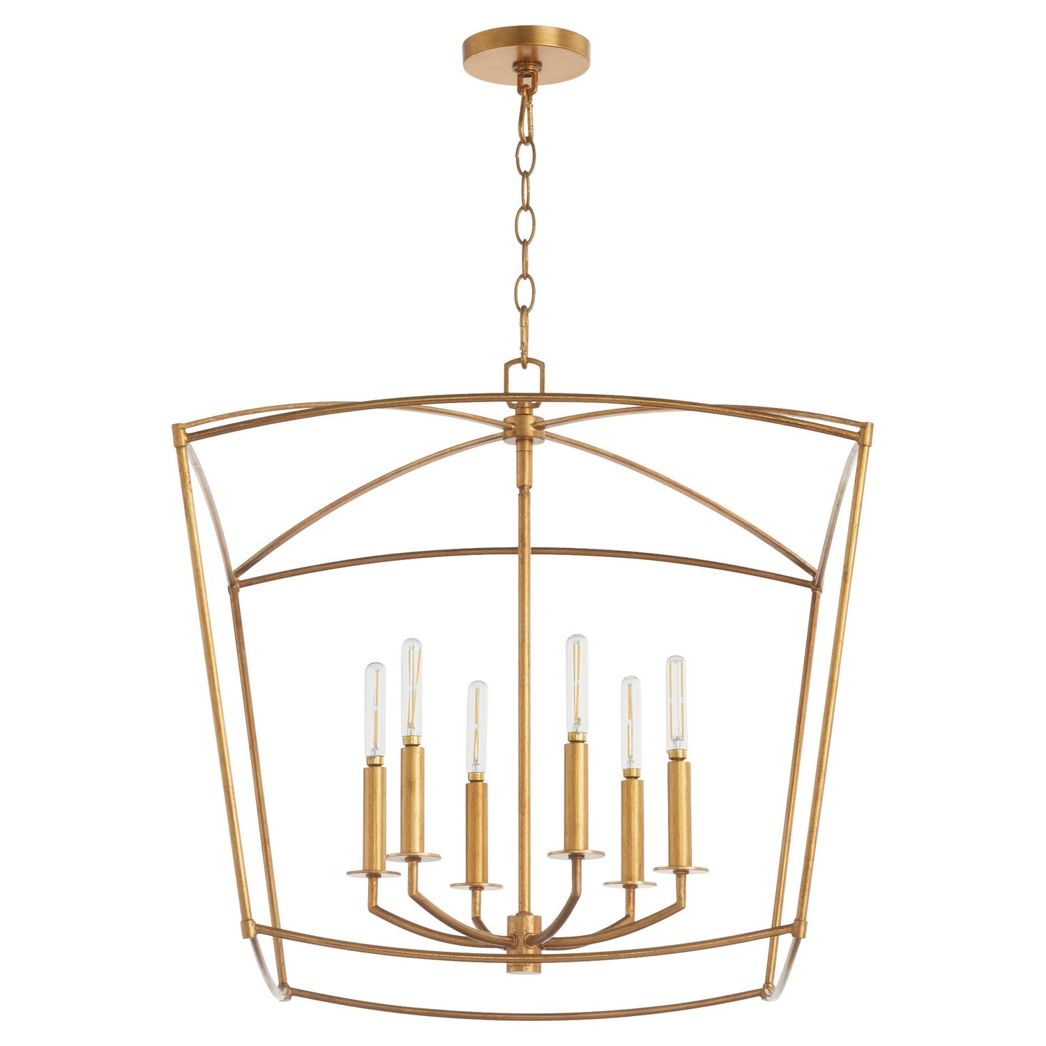 Quorum - 6412-6-74 - Six Light Pendant - Mantle - Gold Leaf