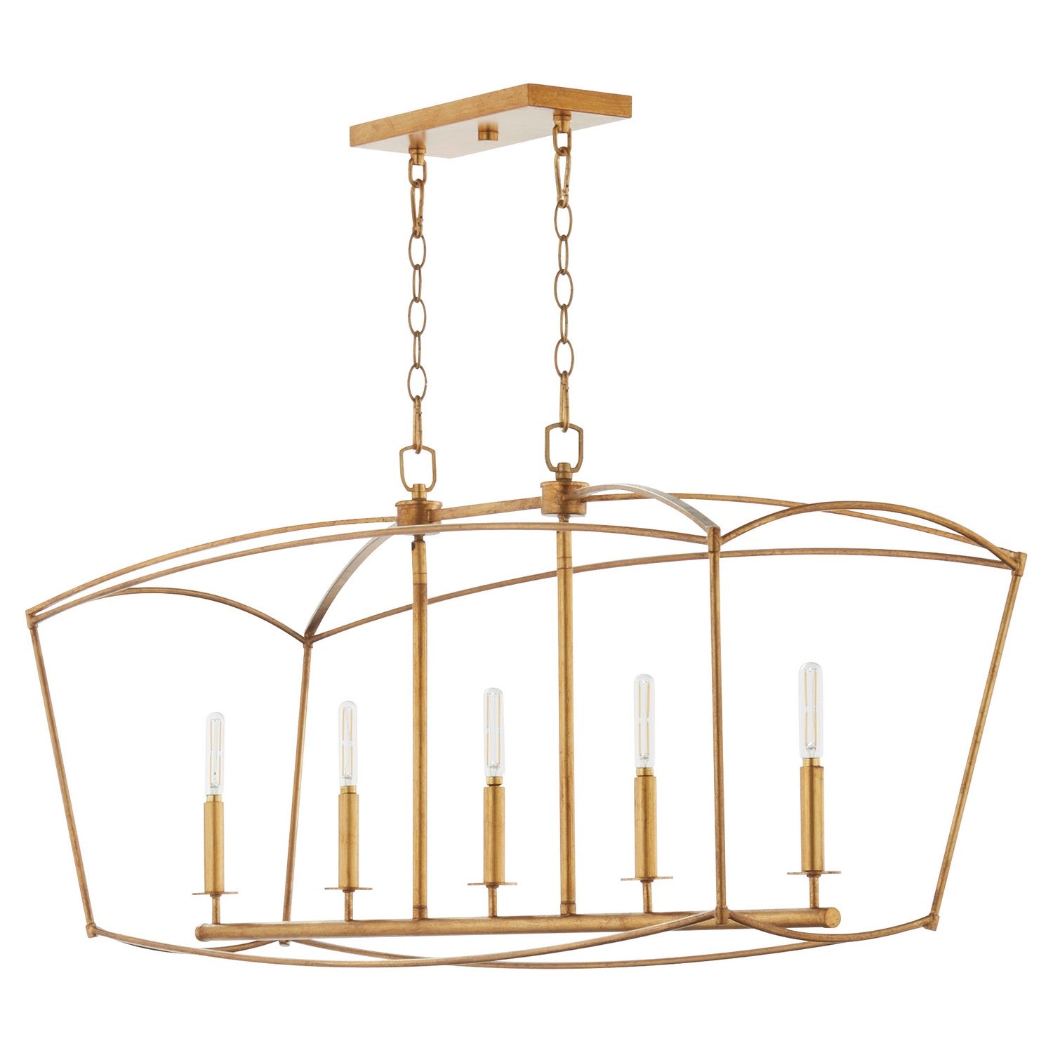 Quorum - 6512-5-74 - Five Light Chandelier - Mantle - Gold Leaf