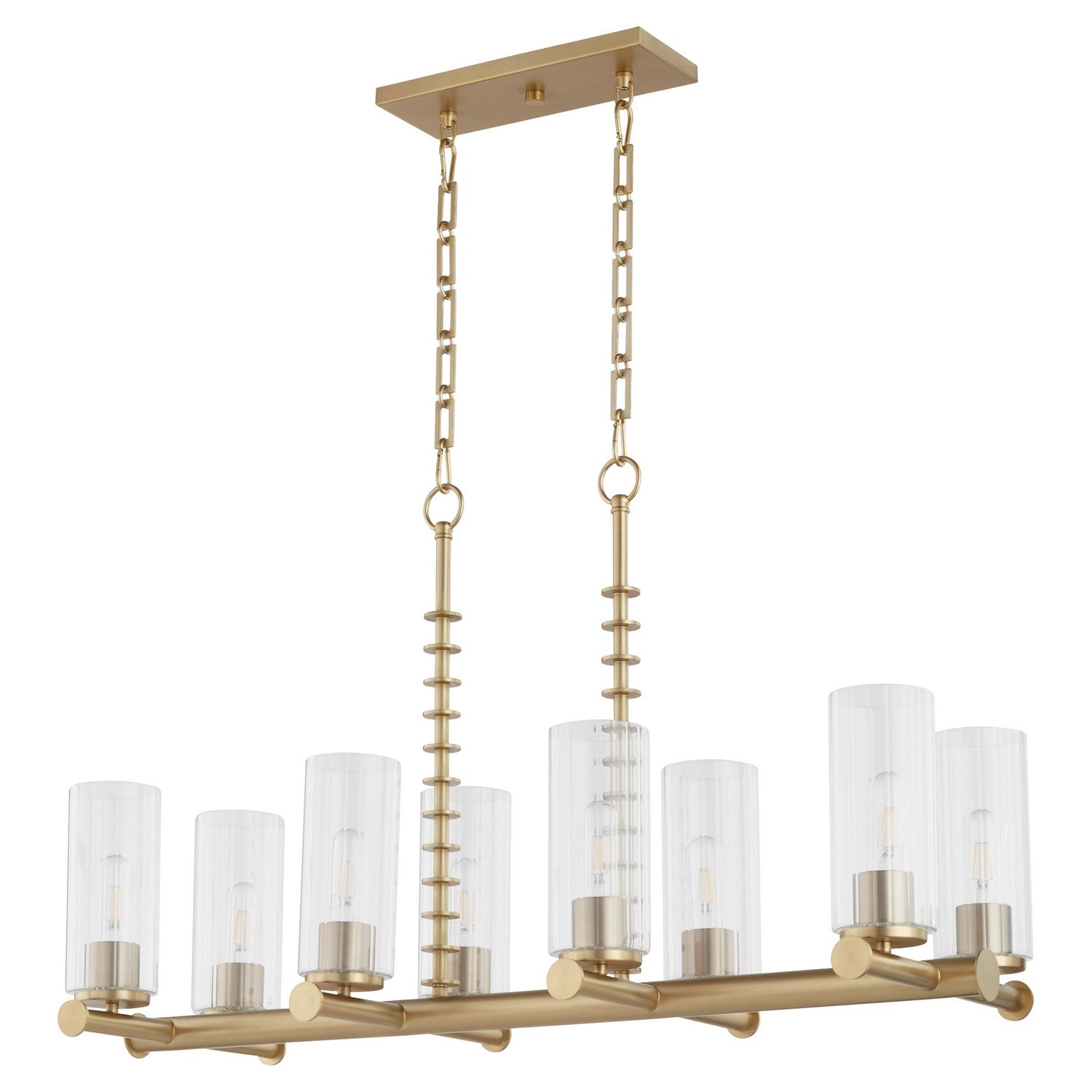 Quorum - 651-8-80 - Eight Light Linear Chandelier - Mercier - Aged Brass