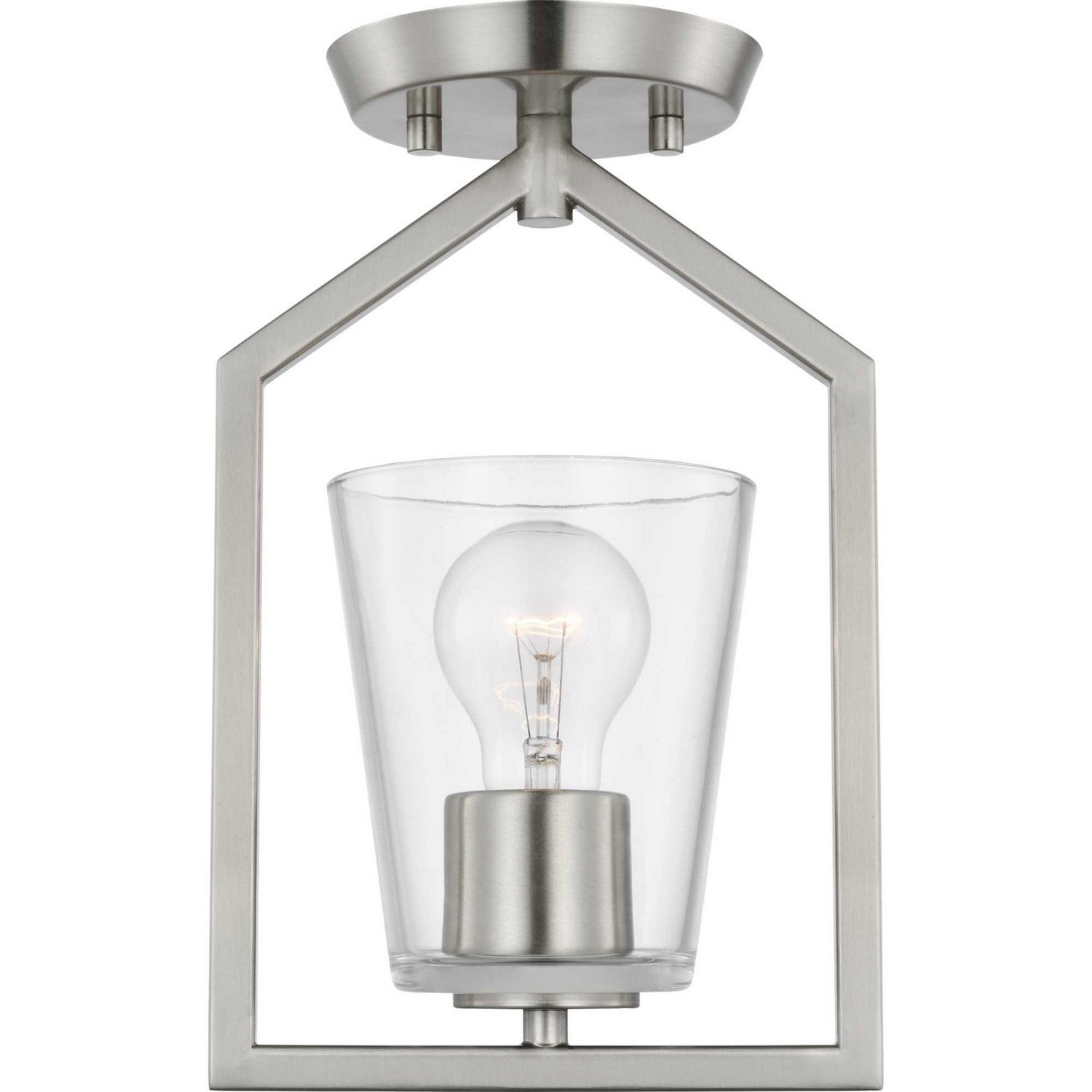 Progress Lighting - P350258-009 - One Light Semi Flush Mount - Vertex - Brushed Nickel