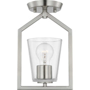 Progress Lighting - P350258-009 - One Light Semi Flush Mount - Vertex - Brushed Nickel