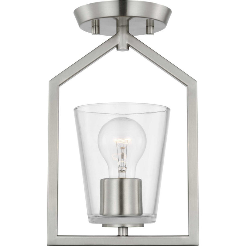 Progress Lighting - P350258-009 - One Light Semi Flush Mount - Vertex - Brushed Nickel