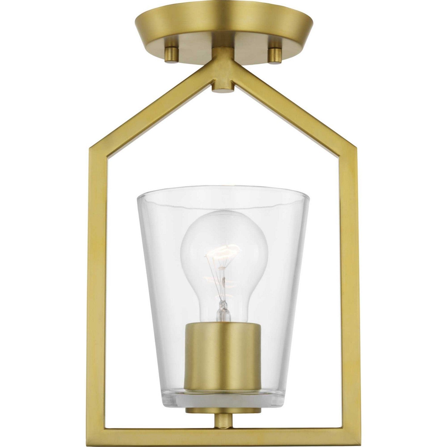 Progress Lighting - P350258-191 - One Light Semi Flush Mount - Vertex - Brushed Gold