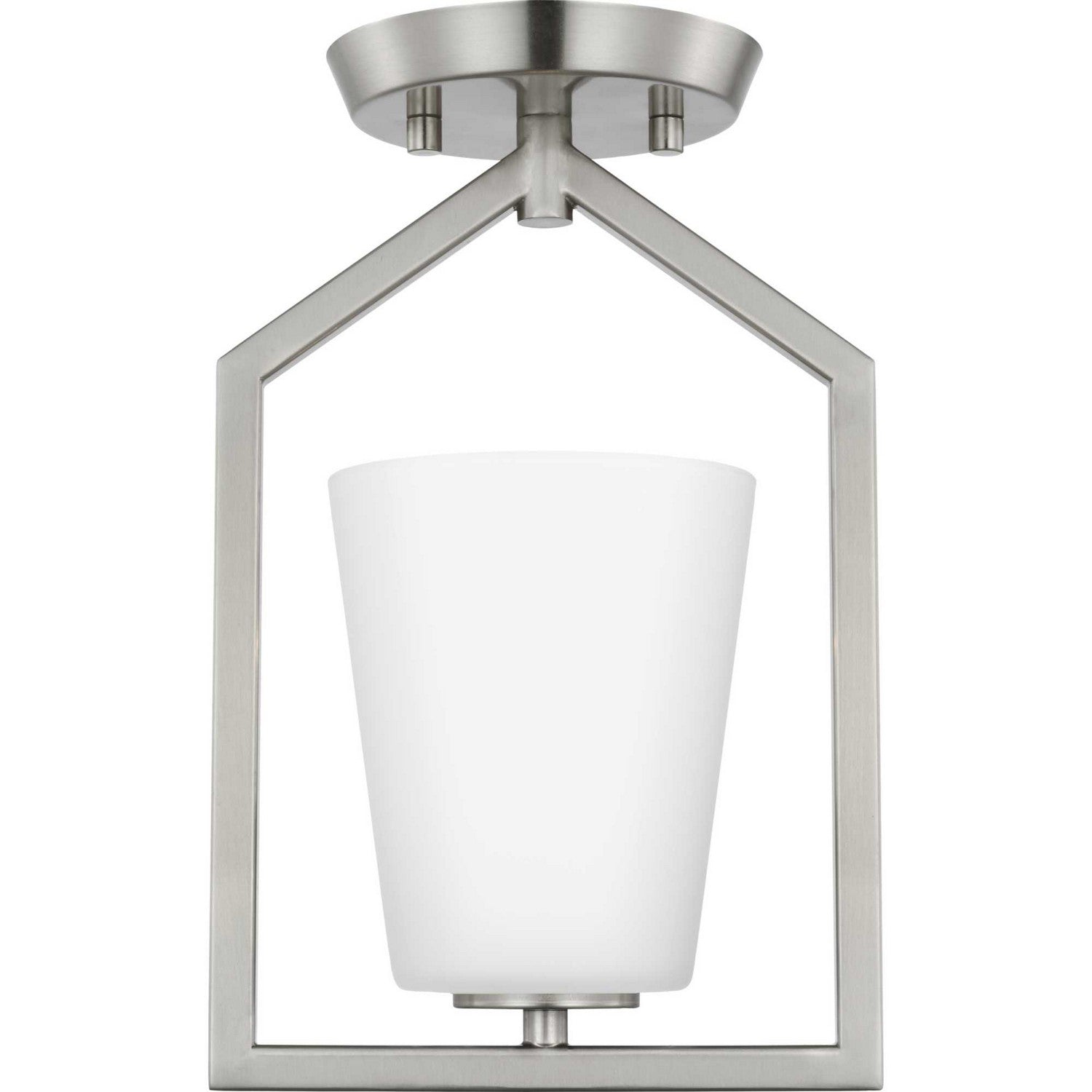 Progress Lighting - P350259-009 - One Light Semi Flush Mount - Vertex - Brushed Nickel