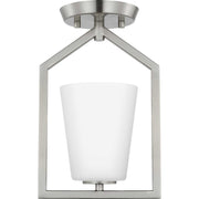 Progress Lighting - P350259-009 - One Light Semi Flush Mount - Vertex - Brushed Nickel