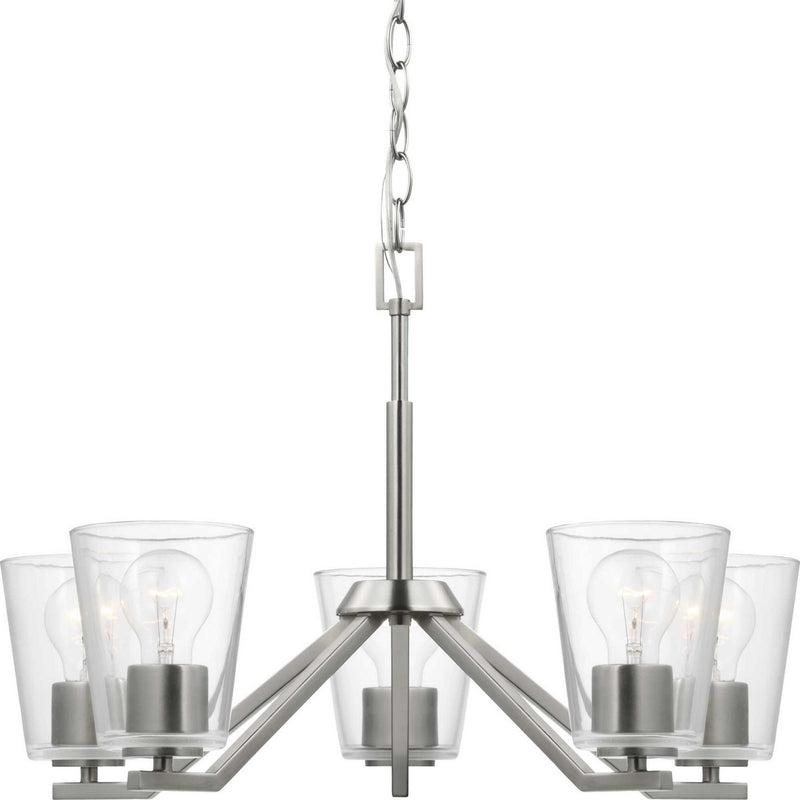 Progress Lighting - P400341-009 - Five Light Chandelier - Vertex - Brushed Nickel