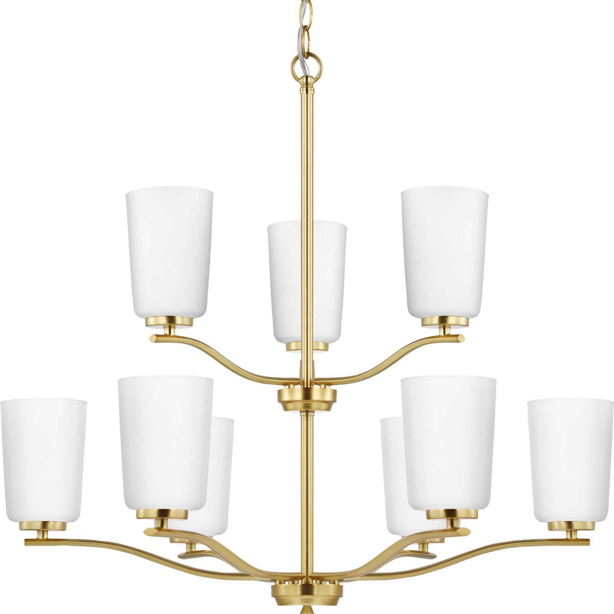 Progress Lighting - P400351-012 - Nine Light Chandelier - Adley - Satin Brass