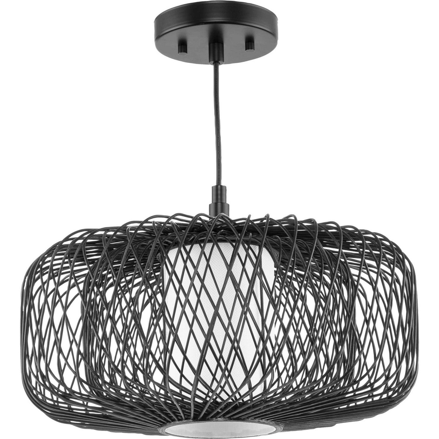 Progress Lighting - P500396-202 - One Light Pendant - Cordova - Black Rattan