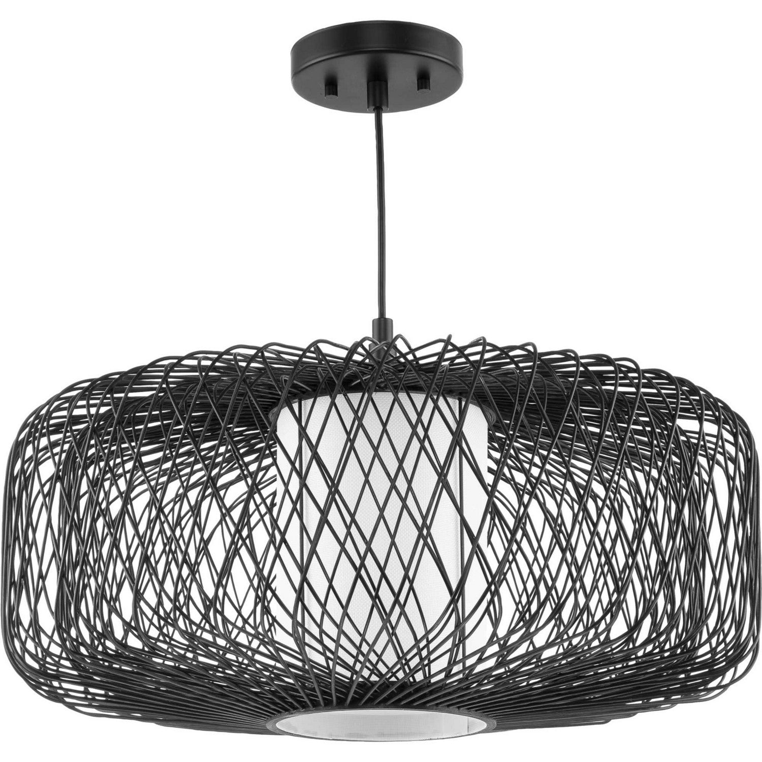 Progress Lighting - P500397-202 - One Light Pendant - Cordova - Black Rattan