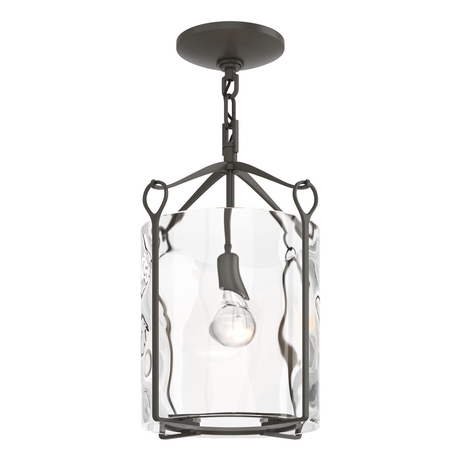 Hubbardton Forge - 121140-SKT-07-LL0137 - One Light Semi-Flush Mount - Bow - Dark Smoke