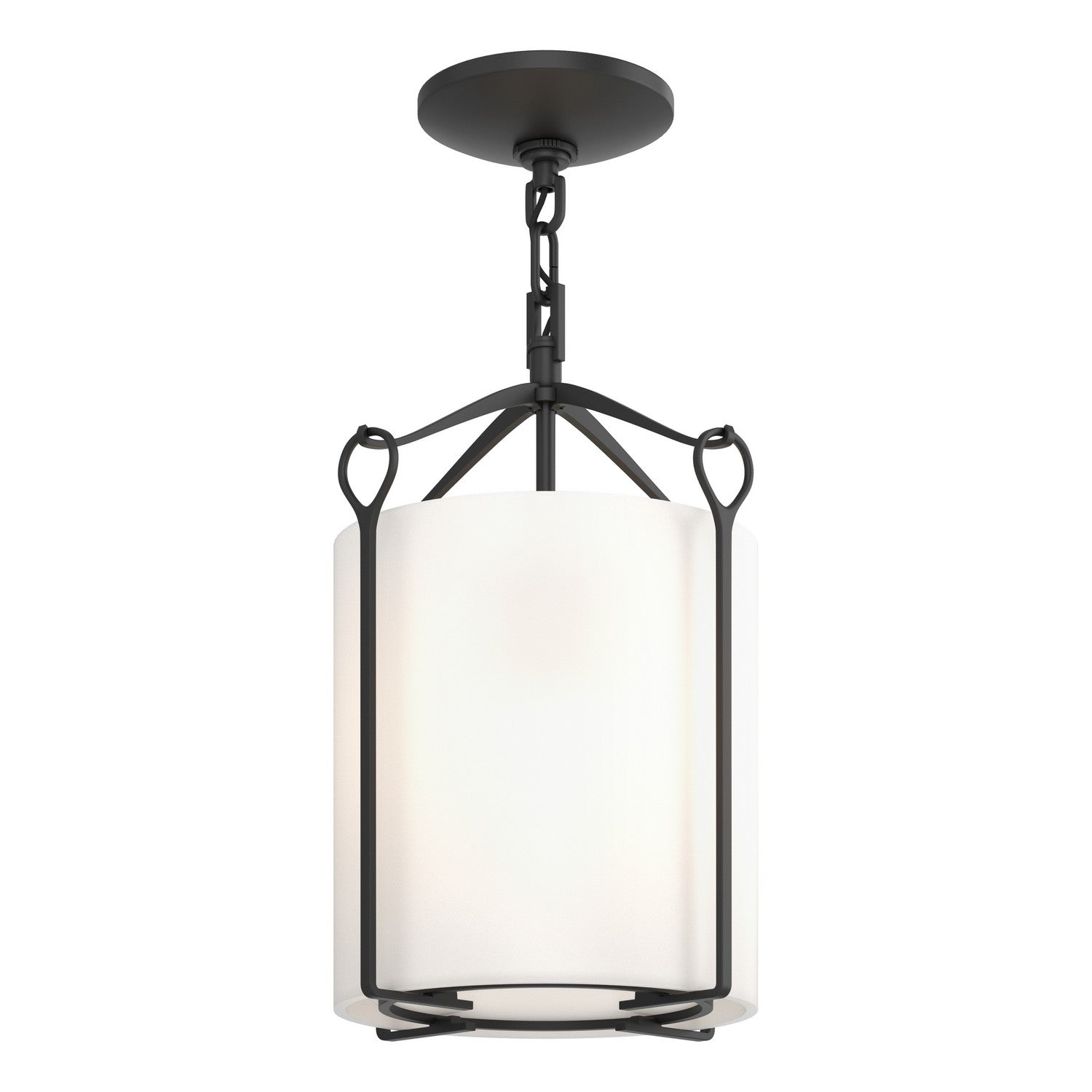 Hubbardton Forge - 121140-SKT-10-GG0137 - One Light Semi-Flush Mount - Bow - Black