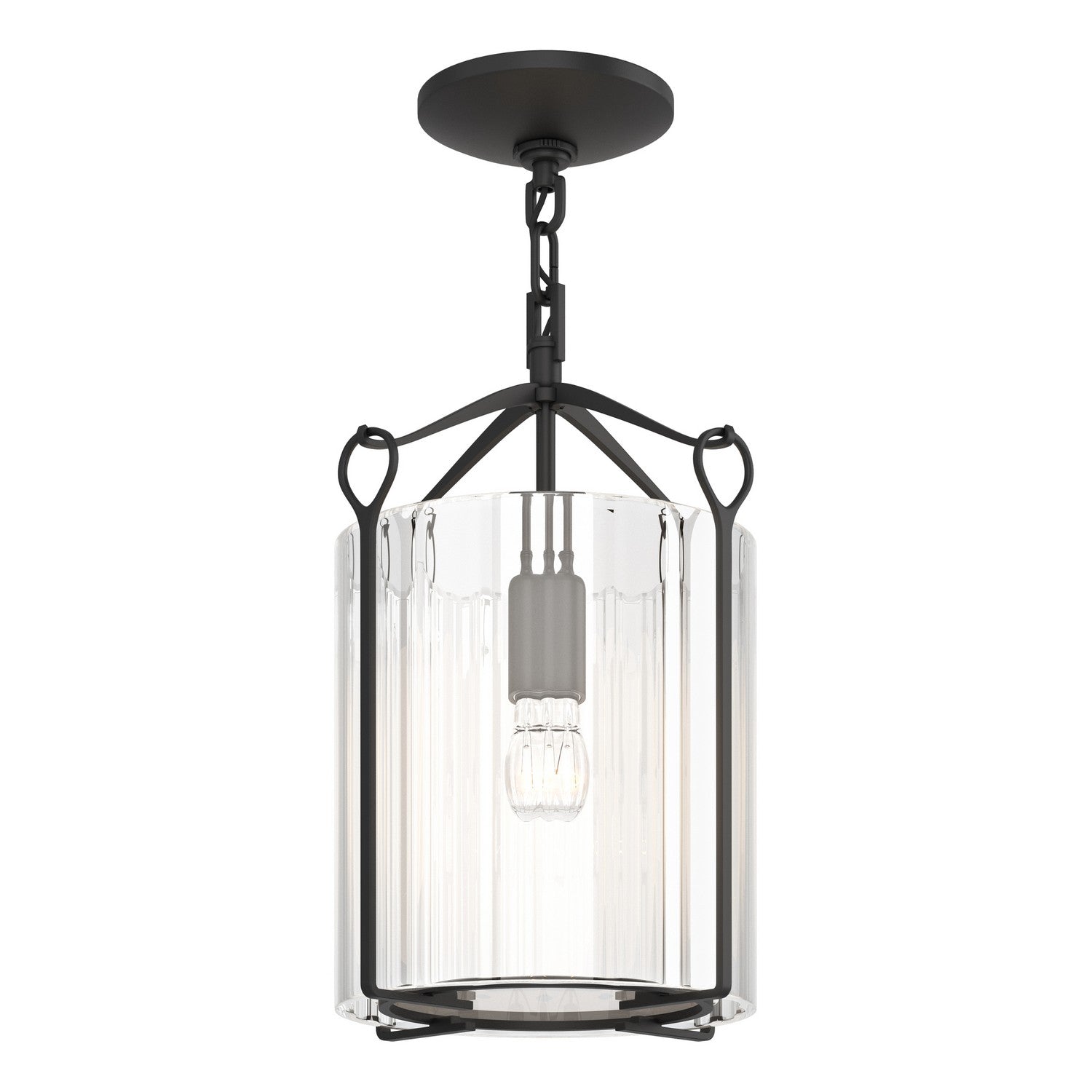 Hubbardton Forge - 121140-SKT-10-ZM0137 - One Light Semi-Flush Mount - Bow - Black