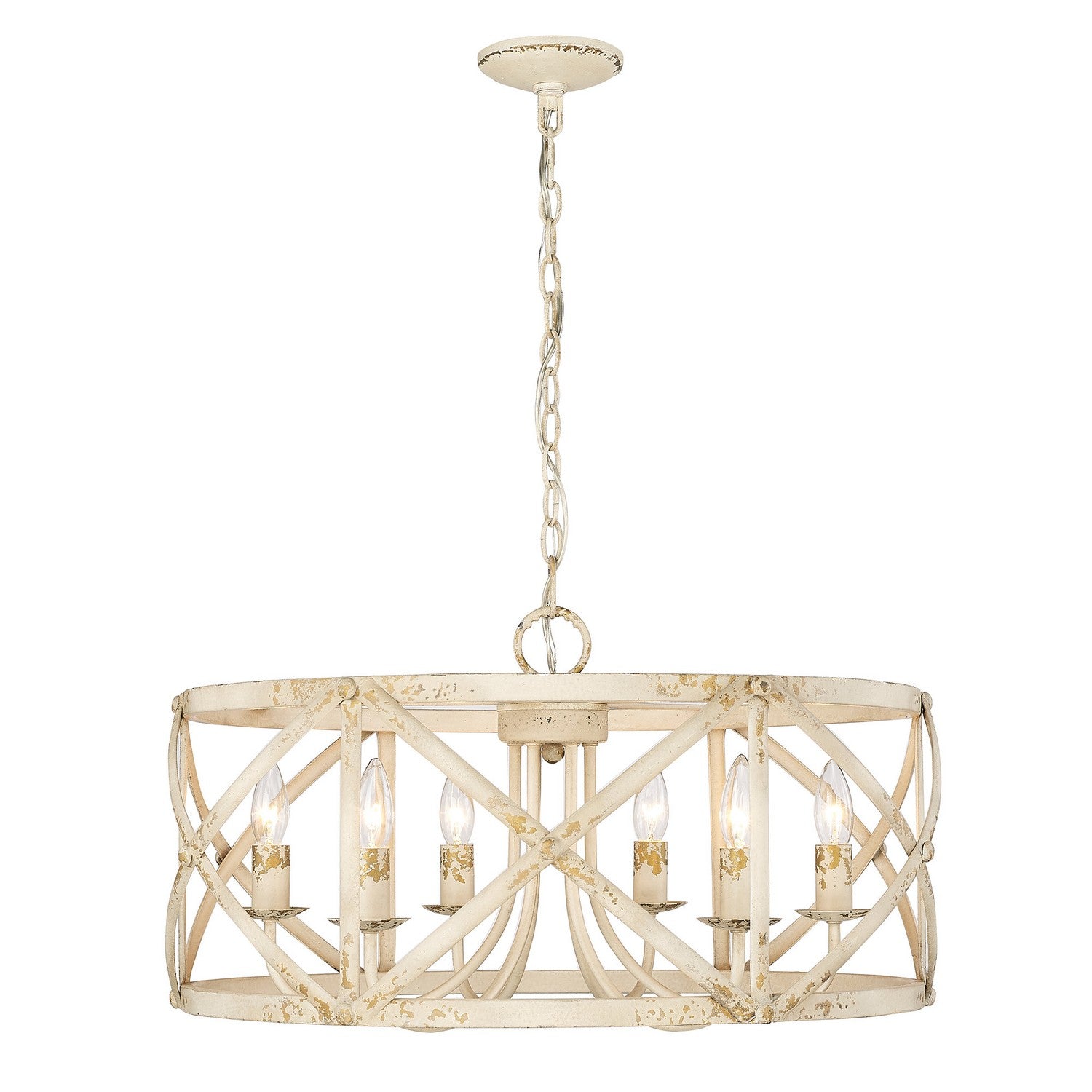Golden - 0890-6 AI - Six Light Chandelier - Alcott - Antique Ivory