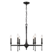 Golden - 3509-6 BLK - Six Light Chandelier - Landon - Matte Black