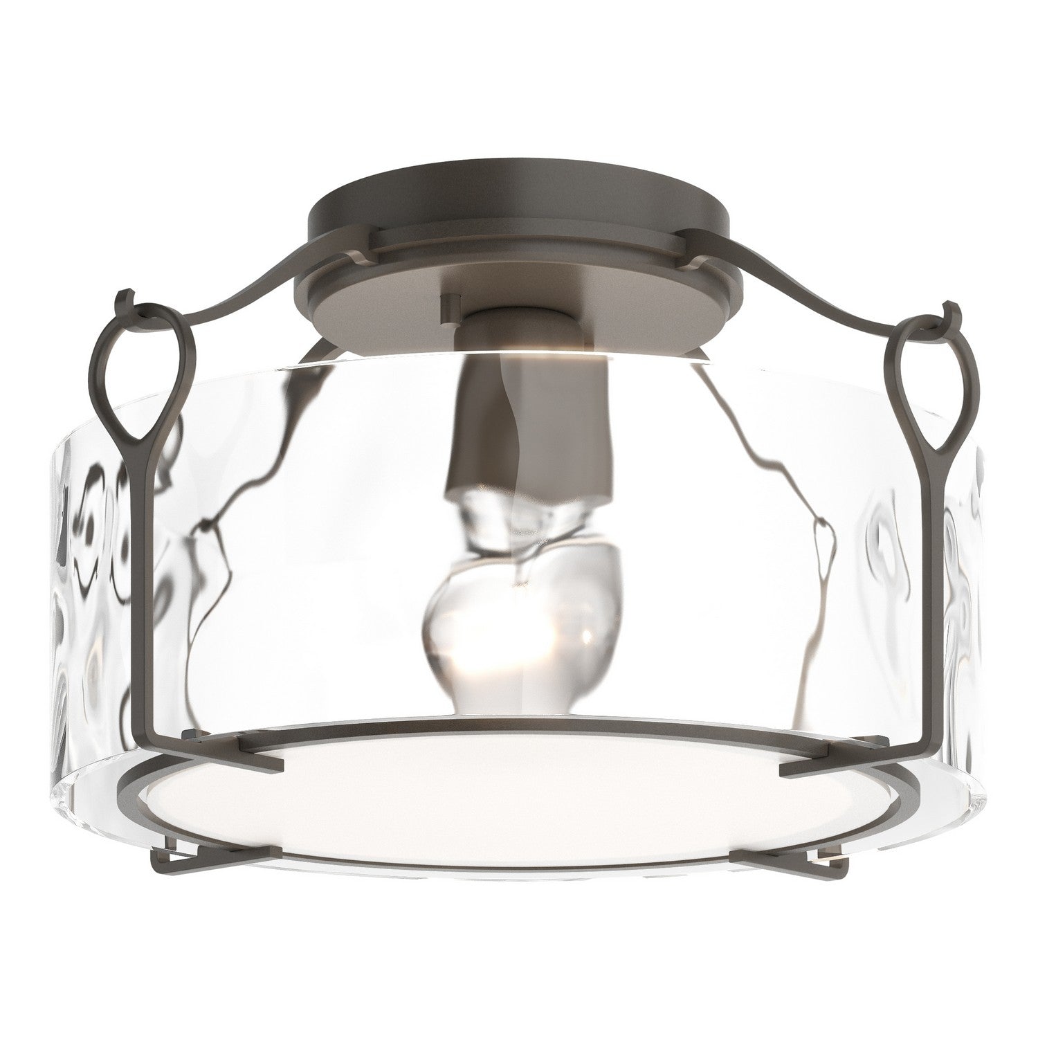 Hubbardton Forge - 121142-SKT-07-LL0218 - One Light Semi-Flush Mount - Bow - Dark Smoke