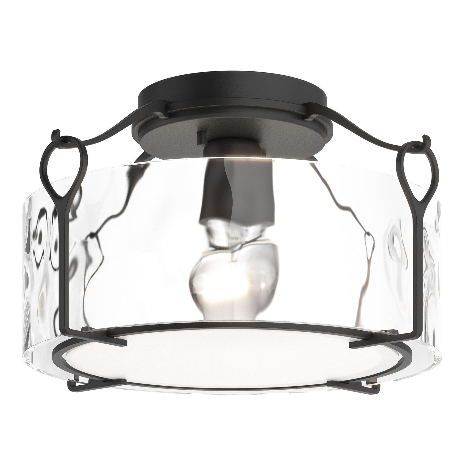 Hubbardton Forge - 121142-SKT-10-LL0218 - One Light Semi-Flush Mount - Bow - Black