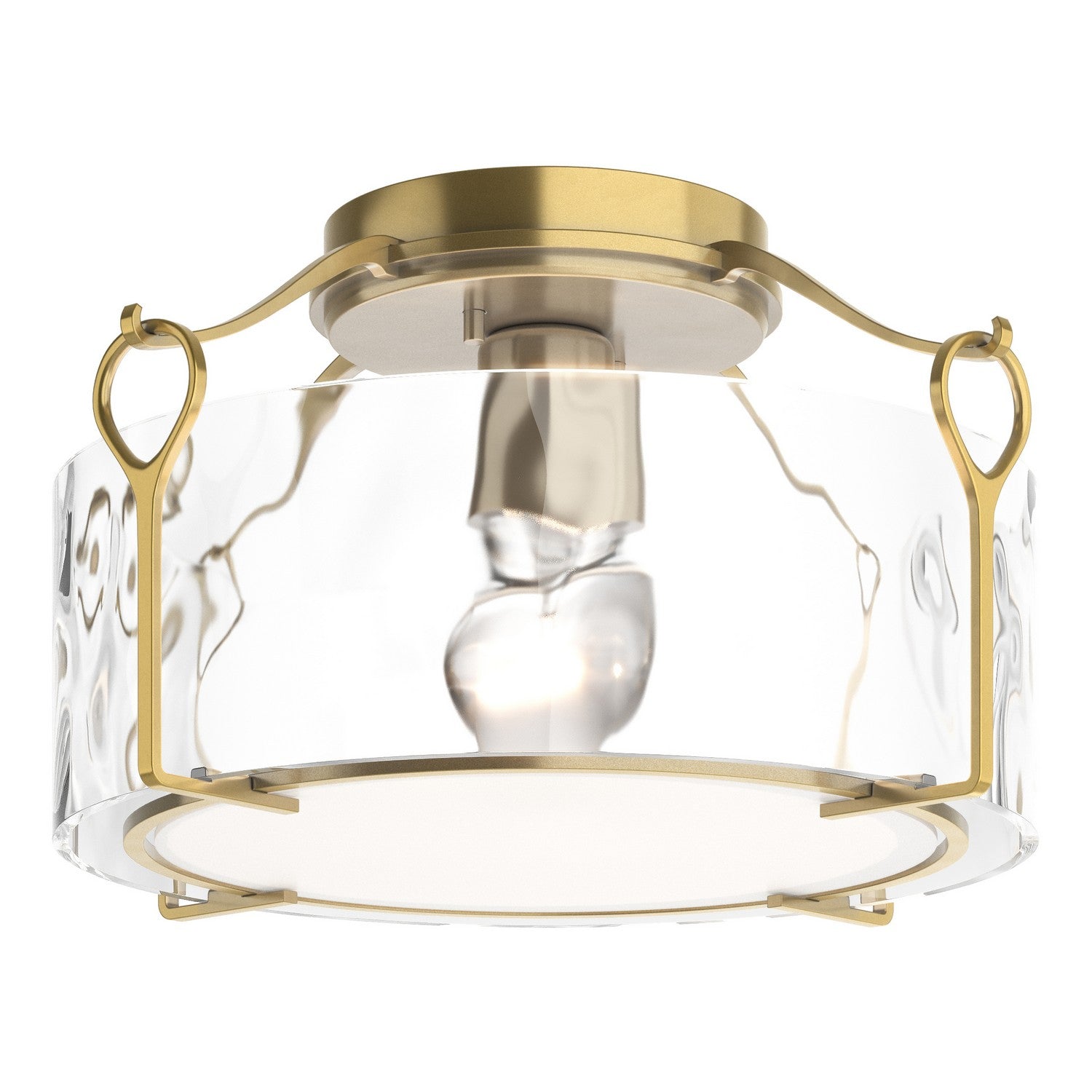 Hubbardton Forge - 121142-SKT-86-LL0218 - One Light Semi-Flush Mount - Bow - Modern Brass