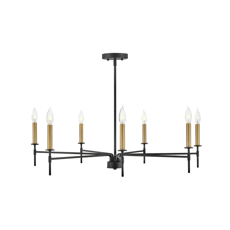 Lark - 83077BK - LED Chandelier - Hux - Black