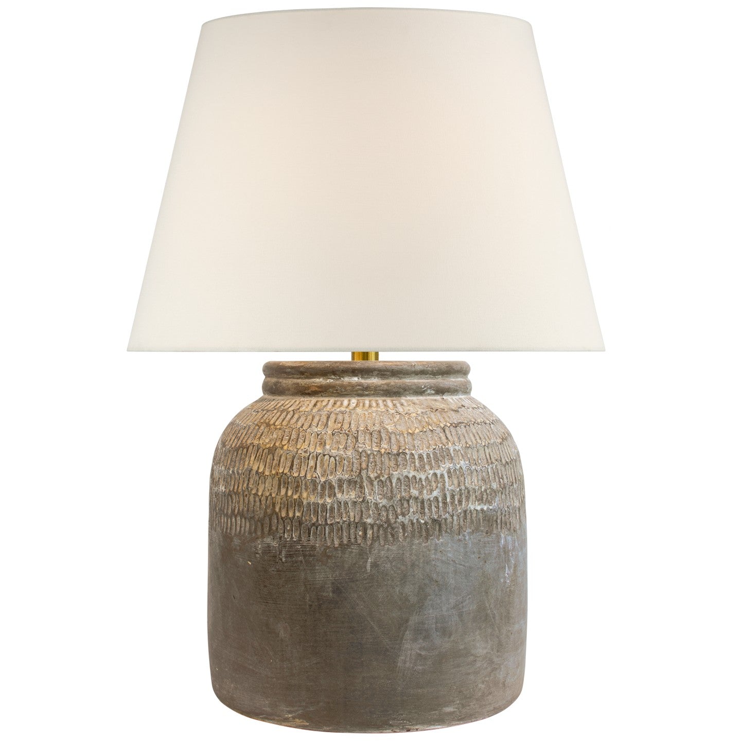 Visual Comfort Signature - AL 3610STG-L - LED Table Lamp - Indra - Silt Grey Ceramic