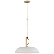 Visual Comfort Signature - AL 5040HAB/WHT-WG - LED Pendant - Cyrus - Hand-Rubbed Antique Brass and White