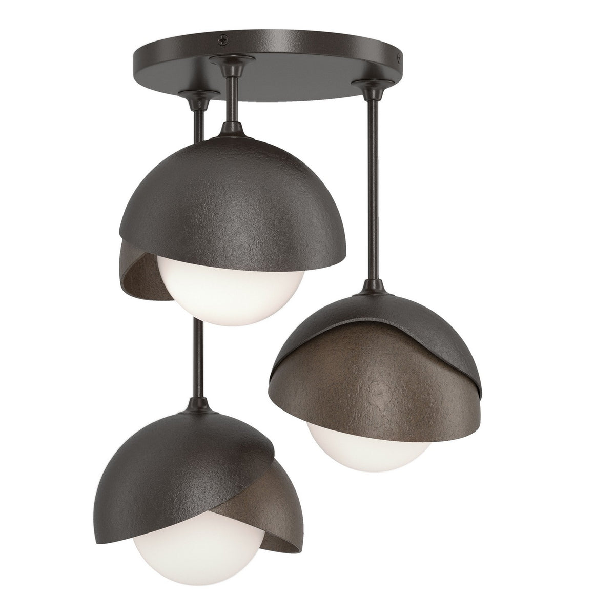 Hubbardton Forge - 121374-SKT-14-05-GG0711 - Three Light Semi-Flush Mount - Brooklyn - Oil Rubbed Bronze