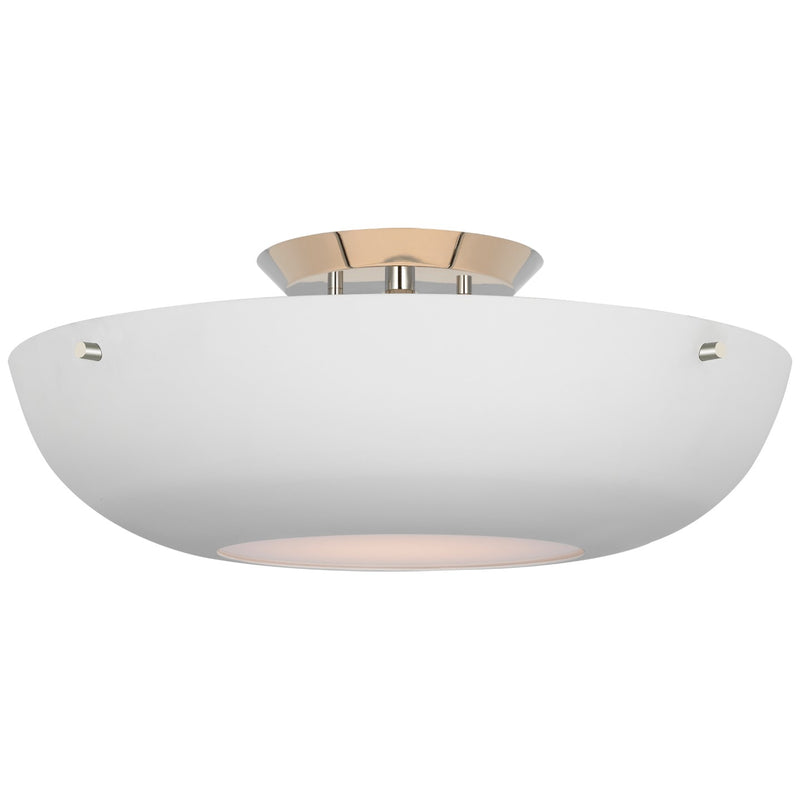 Visual Comfort Signature - ARN 4520PN-WHT - LED Flush Mount - Valencia - Polished Nickel
