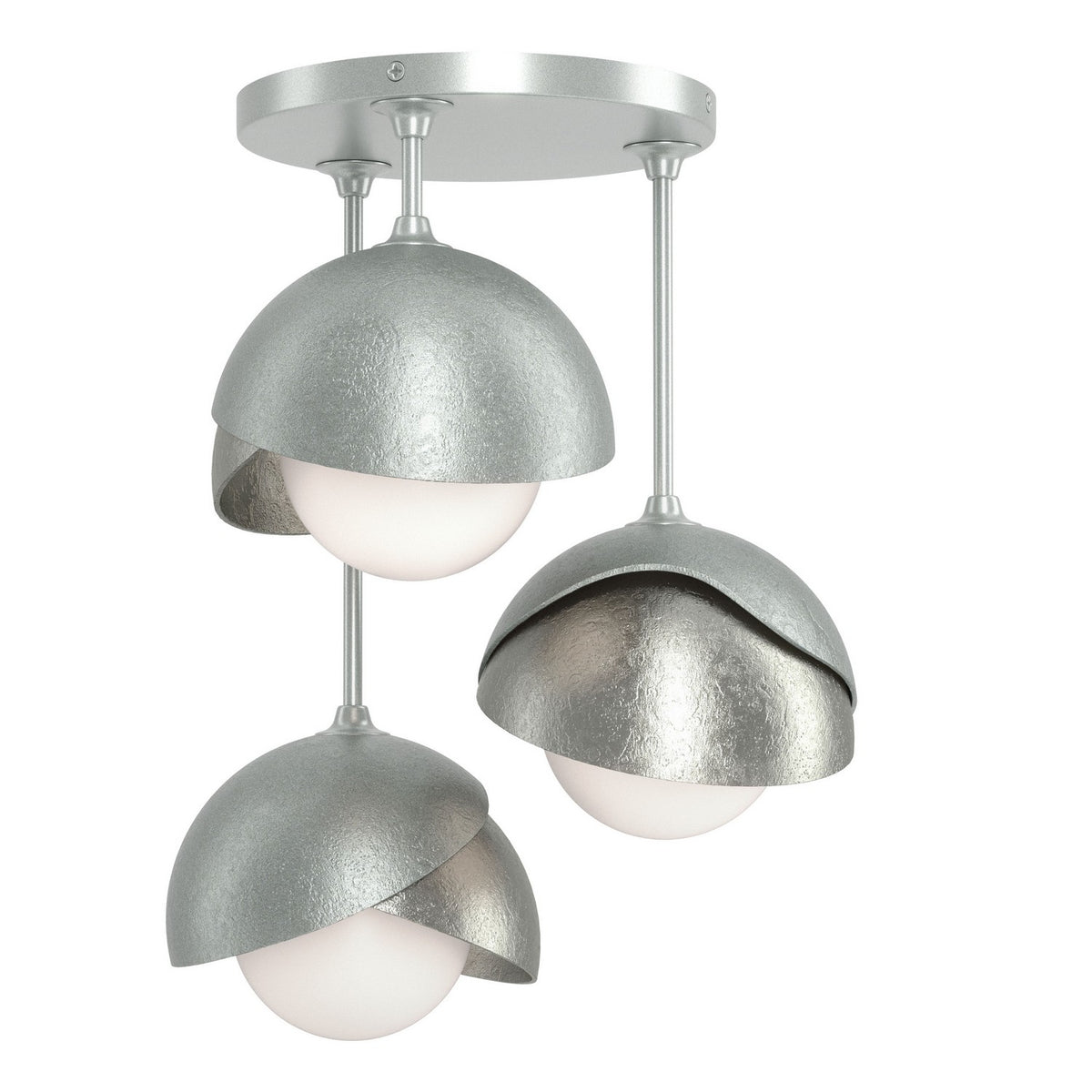 Hubbardton Forge - 121374-SKT-82-85-GG0711 - Three Light Semi-Flush Mount - Brooklyn - Vintage Platinum