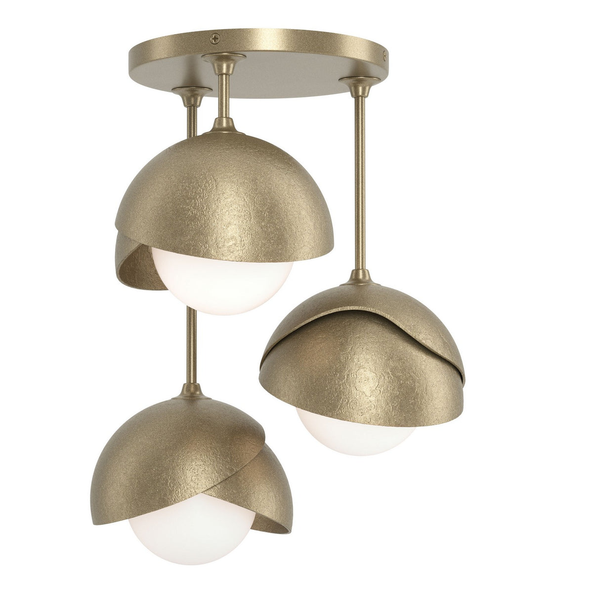 Hubbardton Forge - 121374-SKT-84-84-GG0711 - Three Light Semi-Flush Mount - Brooklyn - Soft Gold
