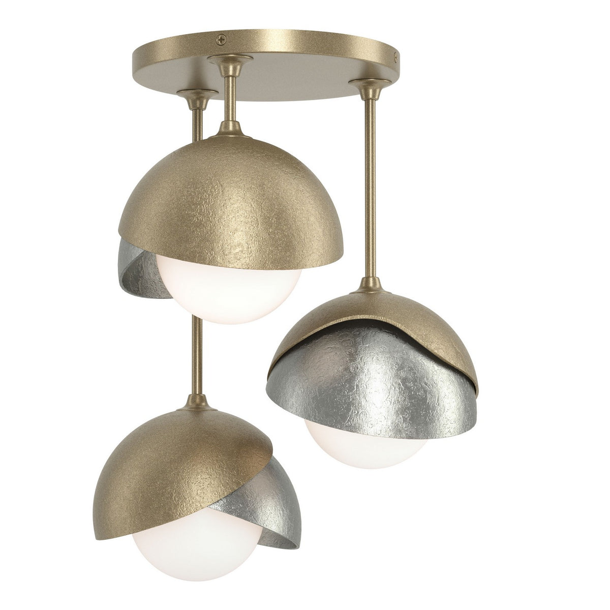 Hubbardton Forge - 121374-SKT-84-85-GG0711 - Three Light Semi-Flush Mount - Brooklyn - Soft Gold