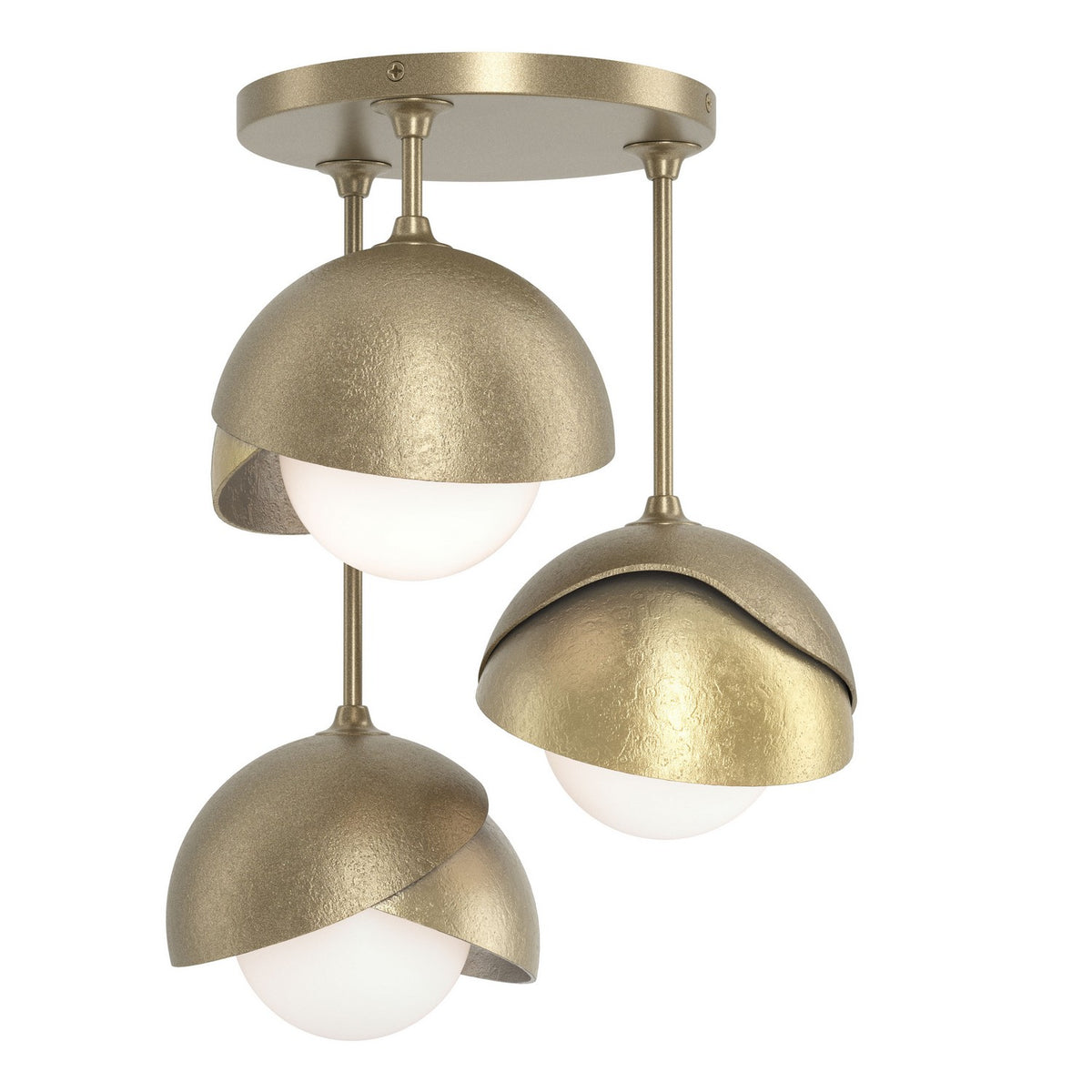 Hubbardton Forge - 121374-SKT-84-86-GG0711 - Three Light Semi-Flush Mount - Brooklyn - Soft Gold