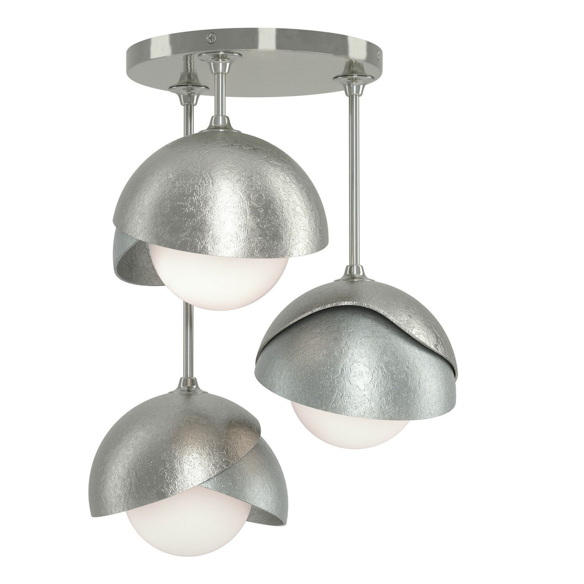 Hubbardton Forge - 121374-SKT-85-82-GG0711 - Three Light Semi-Flush Mount - Brooklyn - Sterling