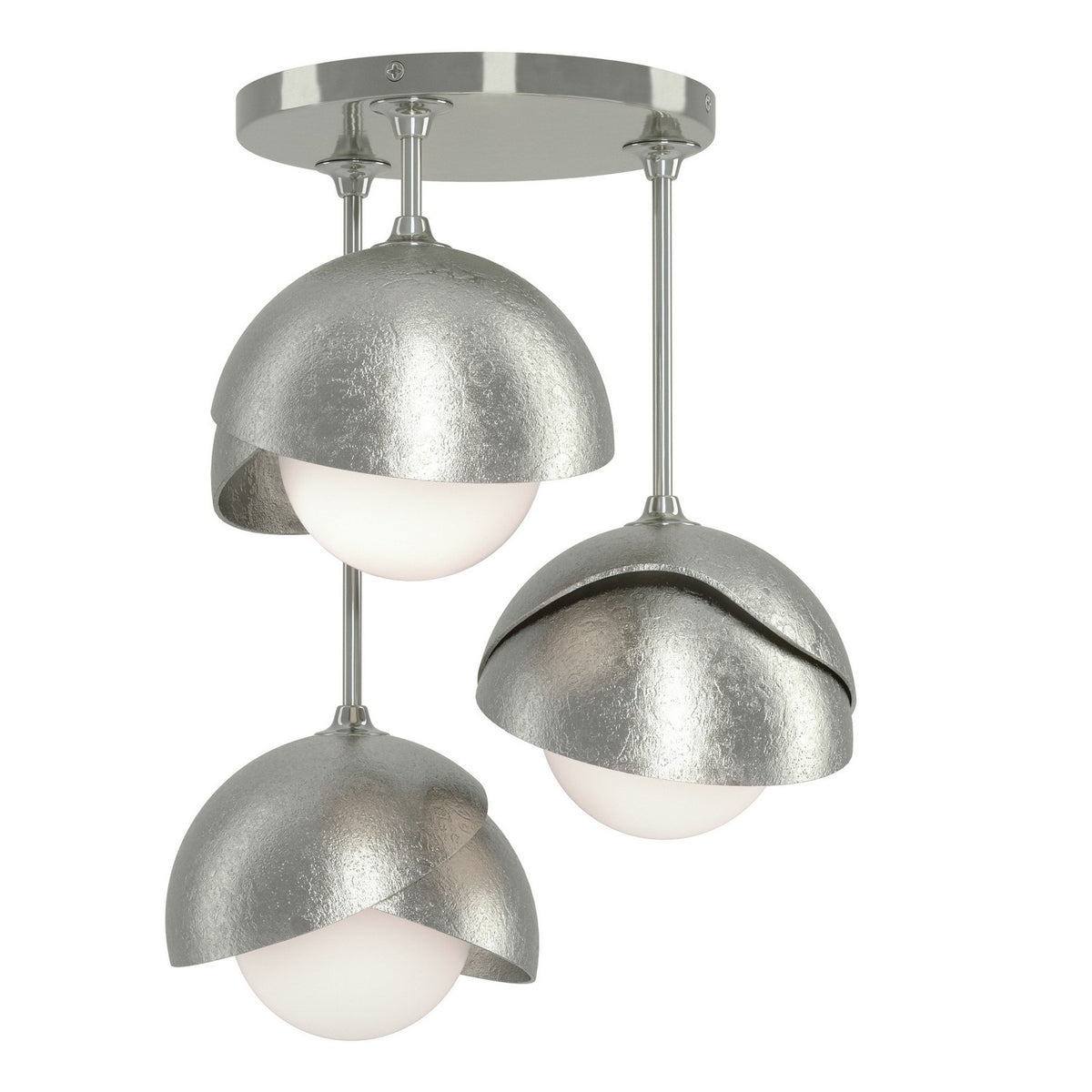 Hubbardton Forge - 121374-SKT-85-85-GG0711 - Three Light Semi-Flush Mount - Brooklyn - Sterling