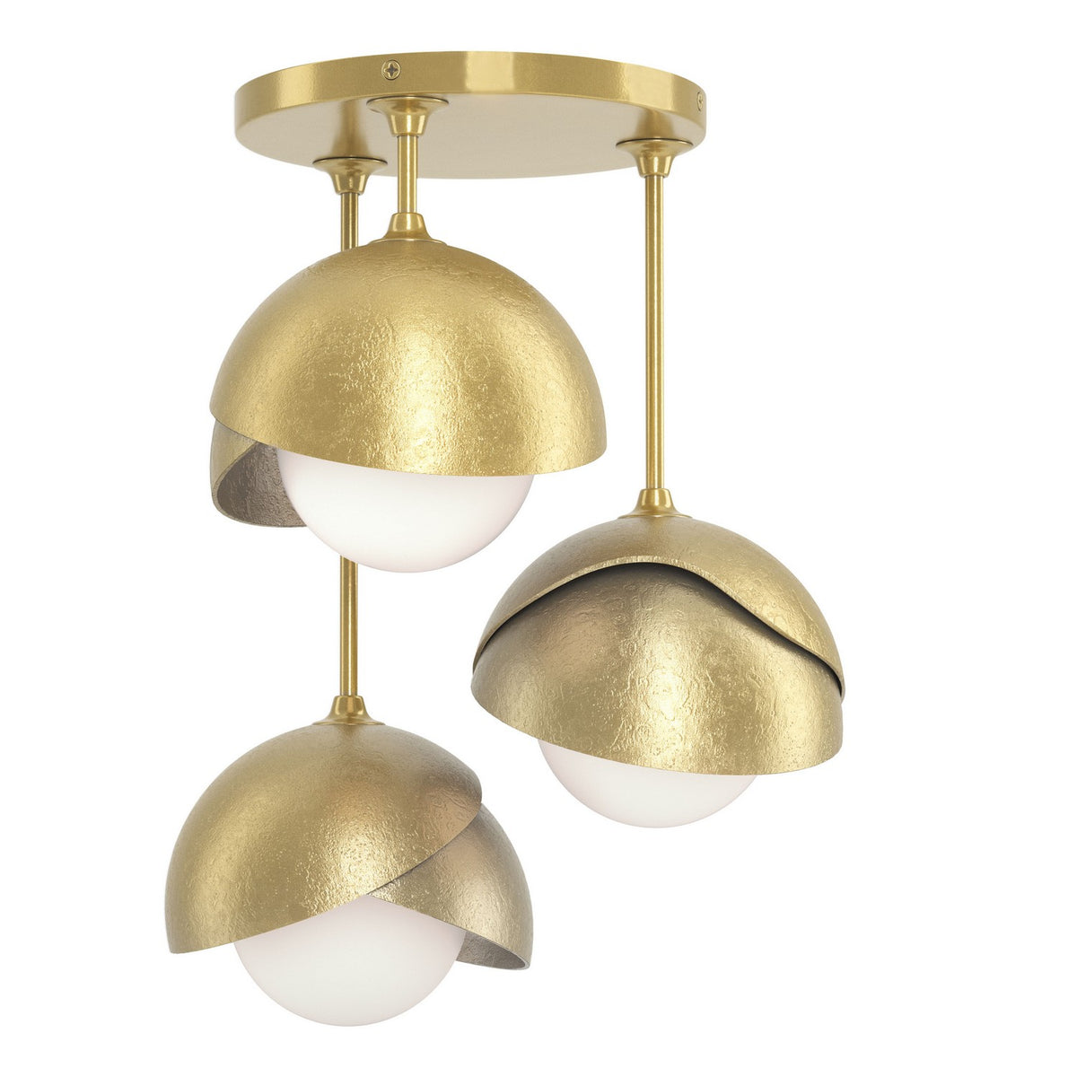 Hubbardton Forge - 121374-SKT-86-86-GG0711 - Three Light Semi-Flush Mount - Brooklyn - Modern Brass